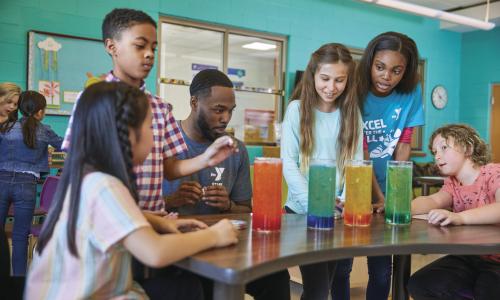 Kids doing science experiment